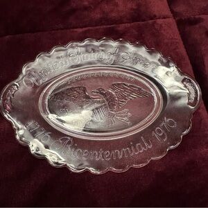Bicentennial Americana Glass Plate Vintage Avon